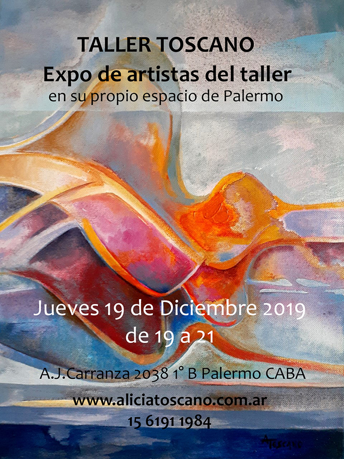 Expo de Artistas del Taller, jueves 19 de diciembre de 2019 de 19 a 21hs.