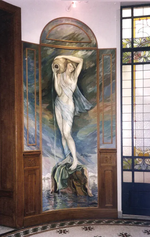 Mural óleo sobre tela, Residencia en Paraná y Marcelo T. de Alvear, CABA