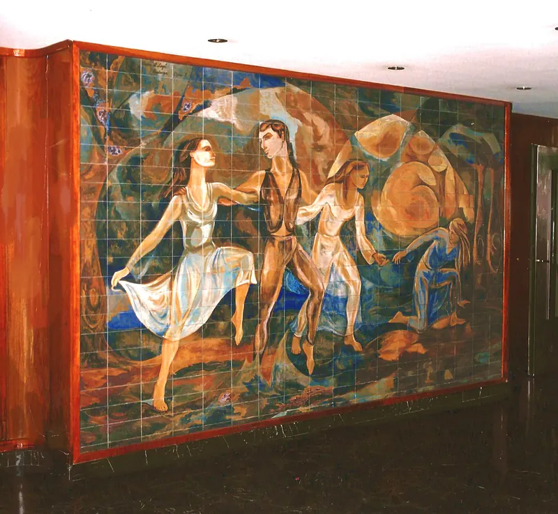 Mural cerámico, Nazarre y Cuenca, Villa del Parque, CABA