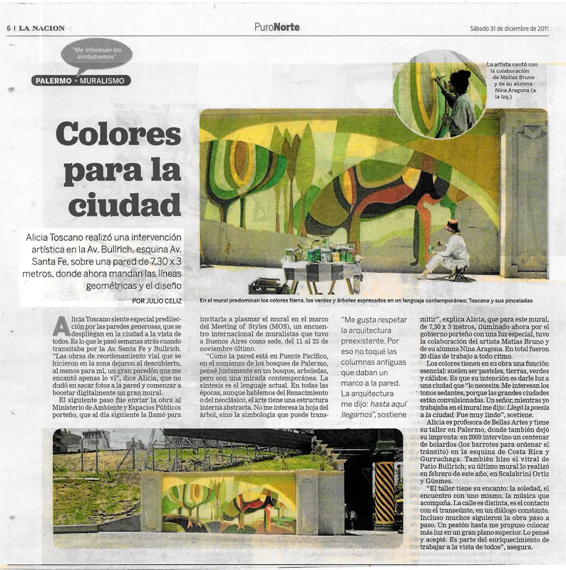 Artículo Colores para la ciudad, publicado por La Nación el 31 de diciembre de 2011