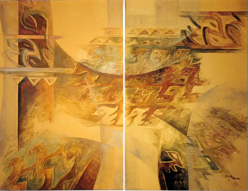 Secuencias (Díptico) de la serie Espacio Telúrico, 115 x 75cm cada módulo