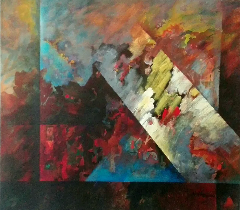 Sumergidos, Técnica mixta, 90 x 100cm